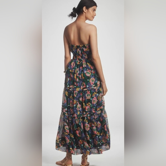 Anthropologie Somerset Floral Strapless Maxi Dress - Picture 2 of 8
